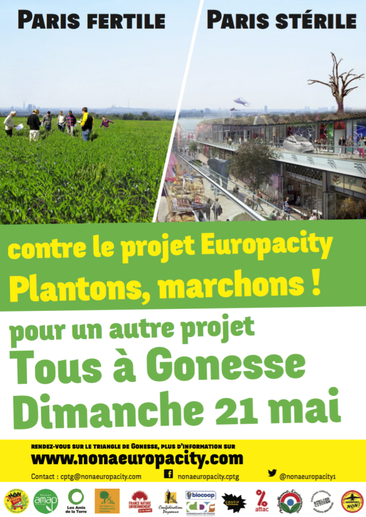 [Communiqué de presse]  Mobilisation contre le projet Europacity sur le triangle de Gonesse