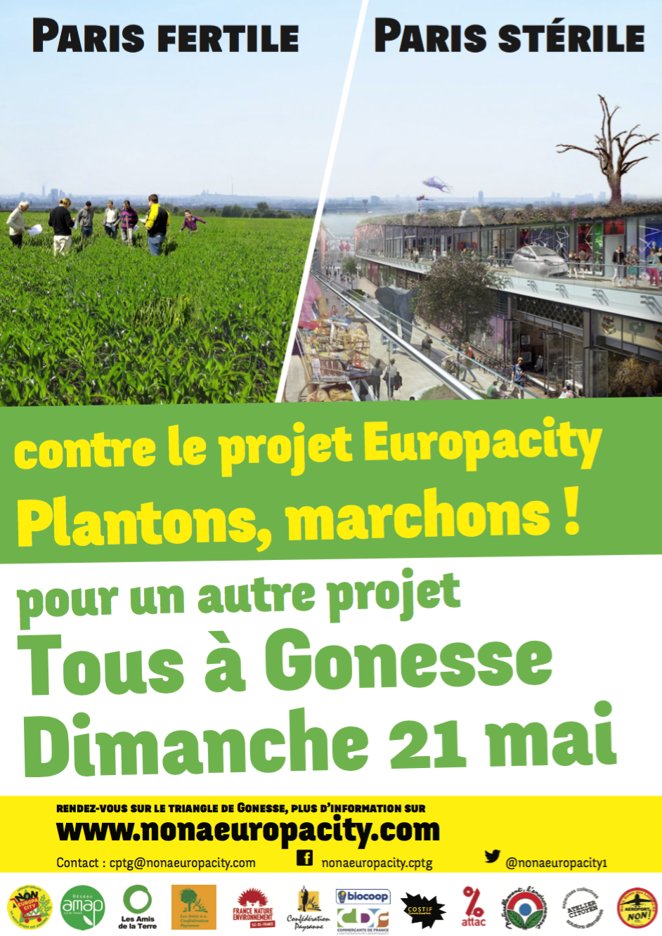 [Communiqué de presse]  Mobilisation contre le projet Europacity sur le triangle de Gonesse