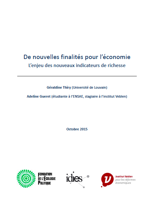 L’enjeu des nouveaux indicateurs de richesse – Rapport de l’IDIES avec la FEP et l’I.Veblen